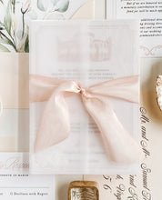 Load image into Gallery viewer, White Ink Vellum Invitation Wraps

