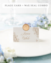 Load image into Gallery viewer, a place card with a wax seal on it
