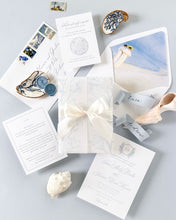 Load image into Gallery viewer, Ariel luxury wedding invitation suite with letterpress cards, RSVP, and envelope
