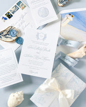 Load image into Gallery viewer, Fine art detail cards for destination or beach wedding invitation suite
