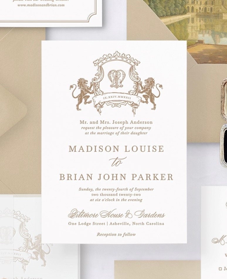 Royal Lion Wedding Invitation Suite